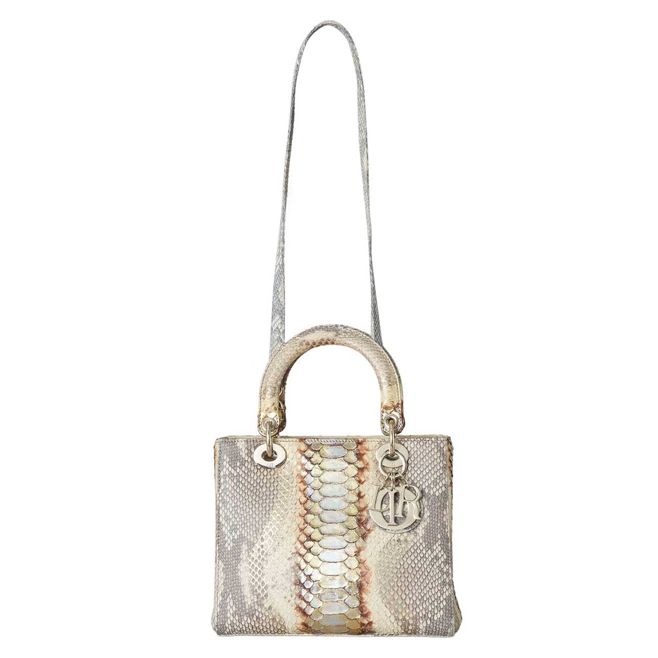 CHRISTIAN DIOR(USED)크리스찬디올 파이톤 레이디디올 미듐
